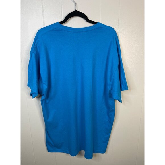 Blue  Heavy Cotton XL Tee With "I Run On Caffeine Chaos & Cuss Words" Print - Picture 2 of 3